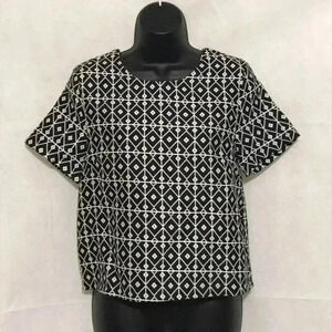 Glamorous Geometric Aztec Brocade Blouse Size S—D3